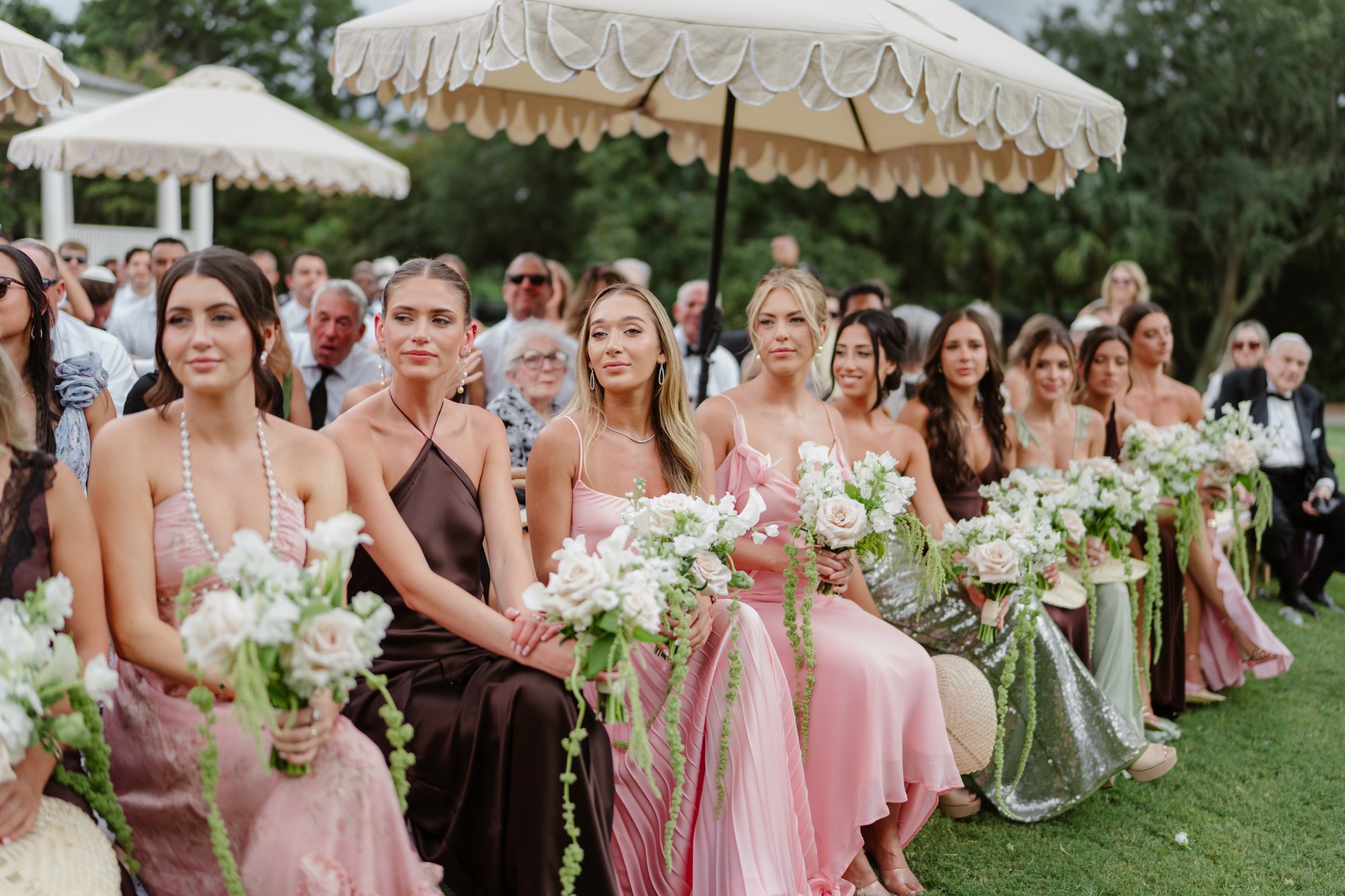 The wedding party during the ceremony